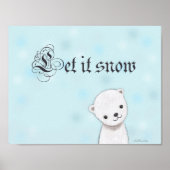 Laat het Poster de wintermuur van het Beer Cute Po (Voorkant)