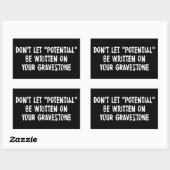 Laat het potentieel niet op uw grafsteen worden ge rechthoekige sticker (Vel)