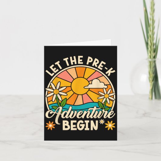 Laat het Pre-k Avontuur Begin Retro Eerste Dag Van Kaart (Voorkant)