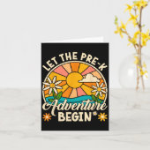 Laat het Pre-k Avontuur Begin Retro Eerste Dag Van Kaart (Gele Bloem)