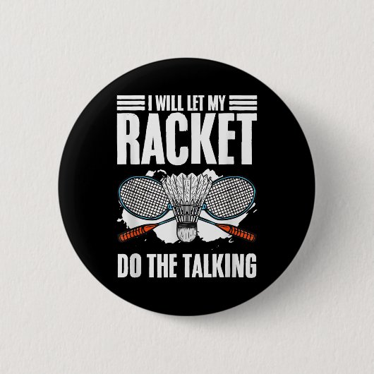 Laat het racket de Talking Shuttle Hobby Badminton Ronde Button 5,7 Cm (Voorkant)