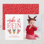 Laat het regenen | Kerst fotokaart Feestdagenkaart (Voorkant / Achterkant)