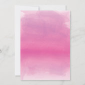 Laat het regenen waterverf uitnodiging roze douche (Achterkant)
