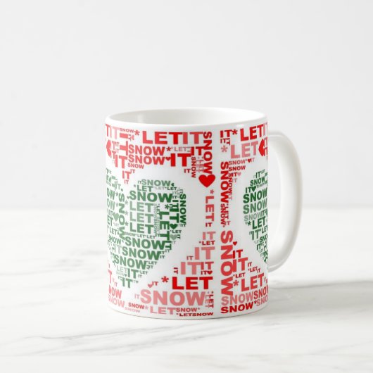 Laat het rood-groene-harskoffiethee-Mok sneeuwen Koffiemok (Voorkant rechts)