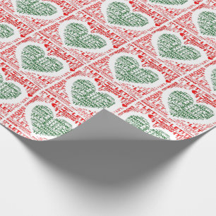 Laat het rood-kerstakelpapier sneeuwen cadeaupapier