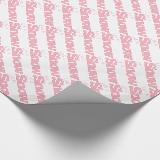 Laat het roze tekstverpakkingspapier sneeuwen cadeaupapier (Hoek)