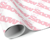 Laat het roze tekstverpakkingspapier sneeuwen cadeaupapier (Rol Hoek)