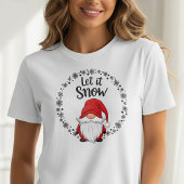 Laat het Schattigee kerstgnoom met sneeuwvlokken s T-shirt