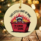 Laat het schijnen Wasbeer Dumpster Fire Keramisch Ornament