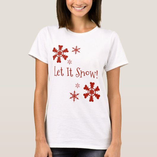 Laat het Shirt rode sneeuwvlokken sneeuwen (Voorkant)