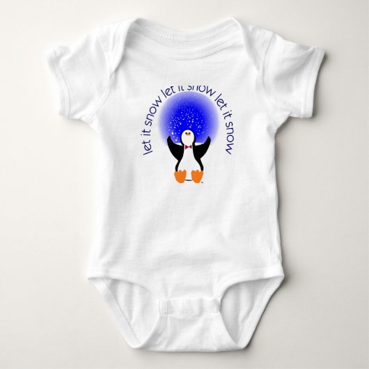 Laat het Shirt van het Baby Pinguïn sneeuwen (Voorkant)