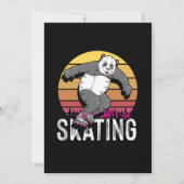 Laat het Skater Rollerblading van Panda Gealigneer Kaart (Voorkant)