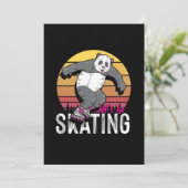 Laat het Skater Rollerblading van Panda Gealigneer Kaart (Staand voorkant)