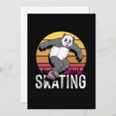 Laat het Skater Rollerblading van Panda Gealigneer Kaart (Voorkant / Achterkant)