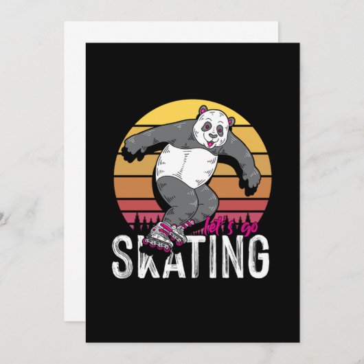 Laat het Skater Rollerblading van Panda Gealigneer Kaart (Voorkant / Achterkant)