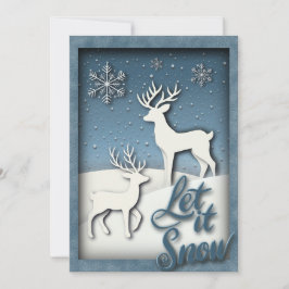 Laat het Sneeuw 3d Kerst Kaart - Rendier