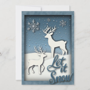 Laat het Sneeuw 3d Kerst Kaart - Rendier