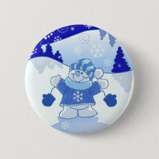 LAAT HET SNEEUW CHRISTMAS ZIJN RONDE BUTTON 5,7 CM (Voorkant)