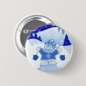 LAAT HET SNEEUW CHRISTMAS ZIJN RONDE BUTTON 5,7 CM (Voorkant /achterkant)