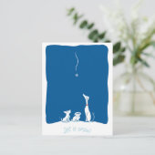 Laat het Sneeuw Honden - Schemeringblauw Briefkaart (Staand voorkant)