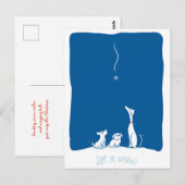 Laat het Sneeuw Honden - Schemeringblauw Briefkaart (Voorkant / Achterkant)