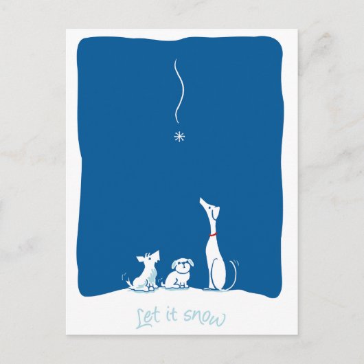 Laat het Sneeuw Honden - Schemeringblauw Briefkaart (Voorkant)