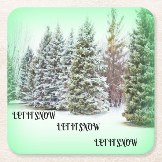 LAAT HET SNEEUW KARTONNEN ONDERZETTERS (Voorkant)