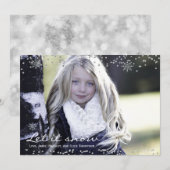 Laat het Sneeuw Kerst Custom Photo Card Feestdagenkaart (Voorkant / Achterkant)