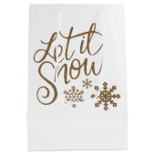 Laat het Sneeuw Kerstvakantie Gift Bag Medium Cadeauzakje (Achterkant)