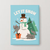 Laat het Sneeuw Kitty Cheer Knop Button (Voorkant)