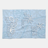 Laat het Sneeuw Lichtblauwe Keuken Handdoek (Horizontaal)