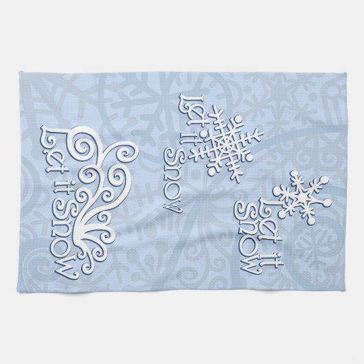 Laat het Sneeuw Lichtblauwe Keuken Handdoek (Horizontaal)