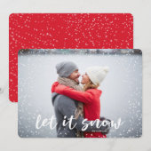 Laat het Sneeuw Moderne Vakantie Fotokaart Feestdagenkaart (Voorkant / Achterkant)