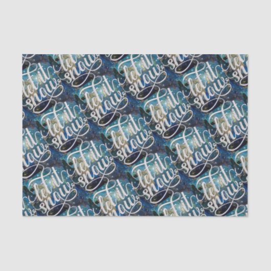 Laat het sneeuw nachtelijke hemel kunst herhalen tissuepapier (Voorkant)