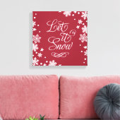 Laat het sneeuw-rode wintersneeuw-typografie canvas afdruk (Insitu (Woonkamer))