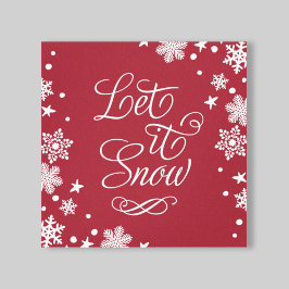 Laat het sneeuw-rode wintersneeuw-typografie canvas afdruk