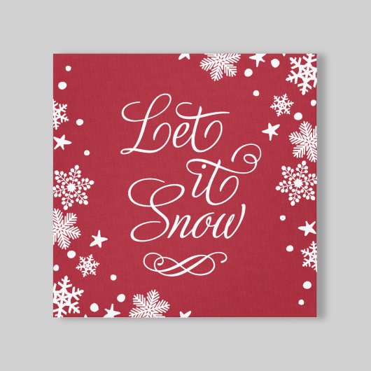 Laat het sneeuw-rode wintersneeuw-typografie canvas afdruk