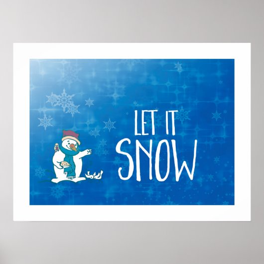 Laat het sneeuw sneeuwen en vogels voeden poster (Voorkant)