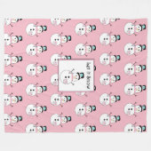 Laat het sneeuw Snowman Roze kerstcadeaubak Fleece Deken (Voorkant (Horizontaal))