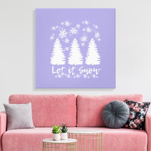 Laat het Sneeuw Stretched Canvas Print (Insitu (Woonkamer))
