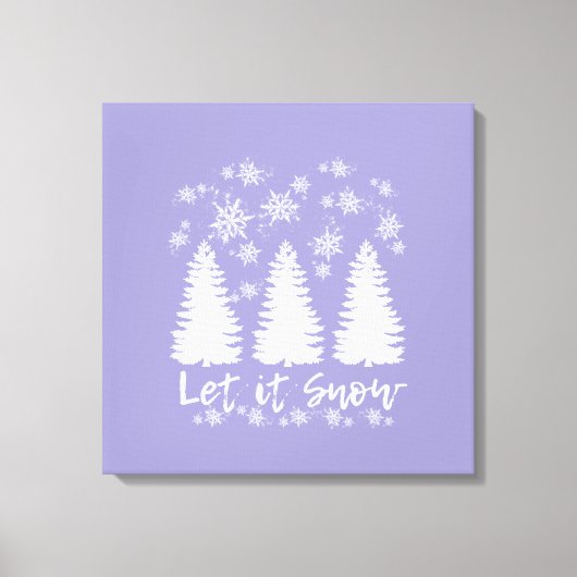 Laat het Sneeuw Stretched Canvas Print (Voorkant)