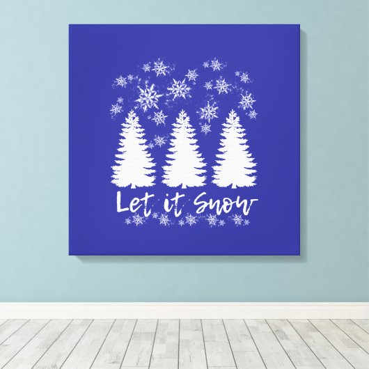 Laat het Sneeuw Stretched Canvas Print (Insitu (Houten vloer))