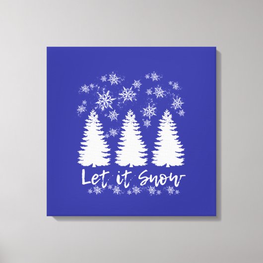 Laat het Sneeuw Stretched Canvas Print (Voorkant)
