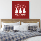 Laat het Sneeuw Stretched Canvas Print (Insitu (Slaapkamer))