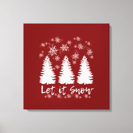 Laat het Sneeuw Stretched Canvas Print