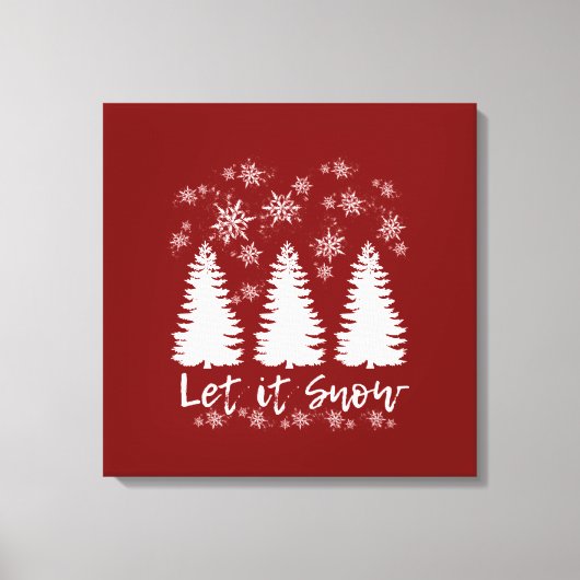 Laat het Sneeuw Stretched Canvas Print (Voorkant)