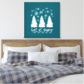 Laat het Sneeuw Stretched Canvas Print (Insitu (Slaapkamer))