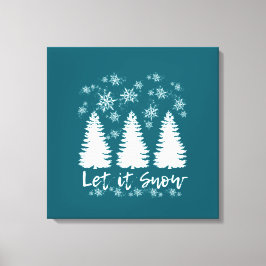 Laat het Sneeuw Stretched Canvas Print