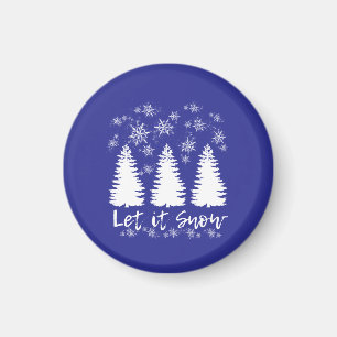 Laat het Sneeuw Stretched Canvas Print Magneet