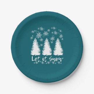 Laat het Sneeuw Stretched Canvas Print Papieren Bordje